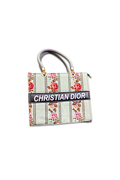 Floral Embroidered Tote Bag – Elegant Designer-Inspired Handbag